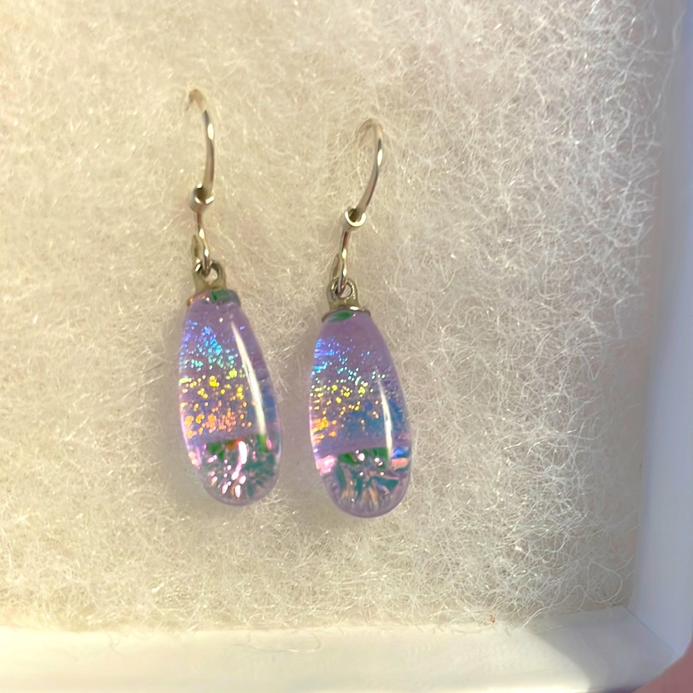 Dichroic glass earrings from Maui